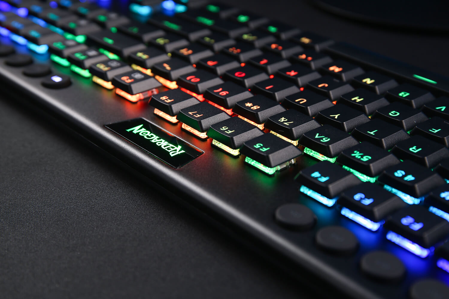 Ultra-Thin Designed Wired Gaming Keyboard w/Low Profile Keycaps, Dedicated Media Control & Linear Red Switch