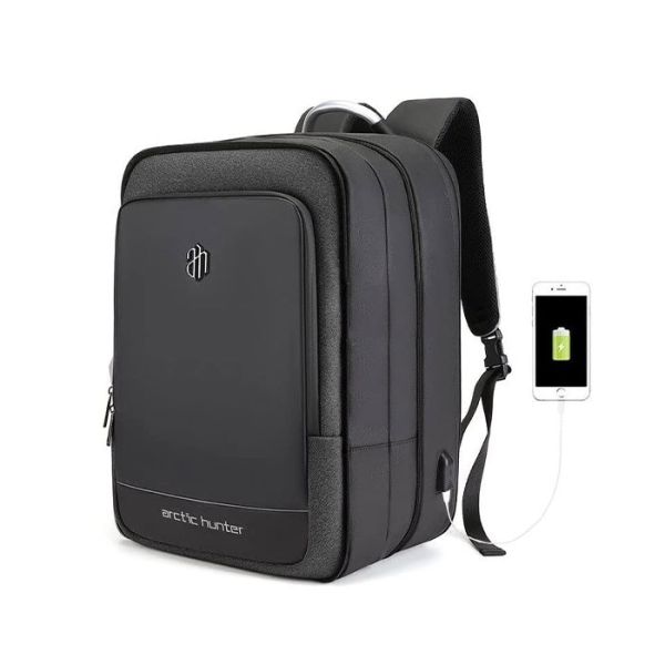 Arctic Hunter B00227L Multifunction bag Expandable Large Capacity BackPack With USB Charging Port – Black