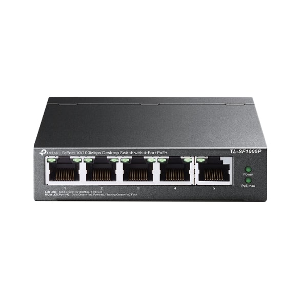 TL-SF1005P New 5-Port 10/100Mbps Desktop Switch with 4-Port PoE+