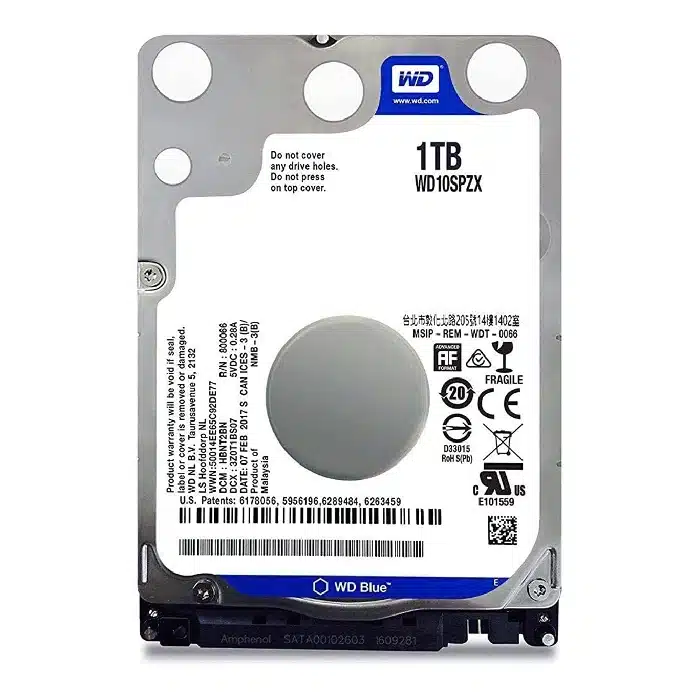 Western Digital 1TB 5400RPM Internal Laptop Hard Drive -WD10SPZX Blue (Used)