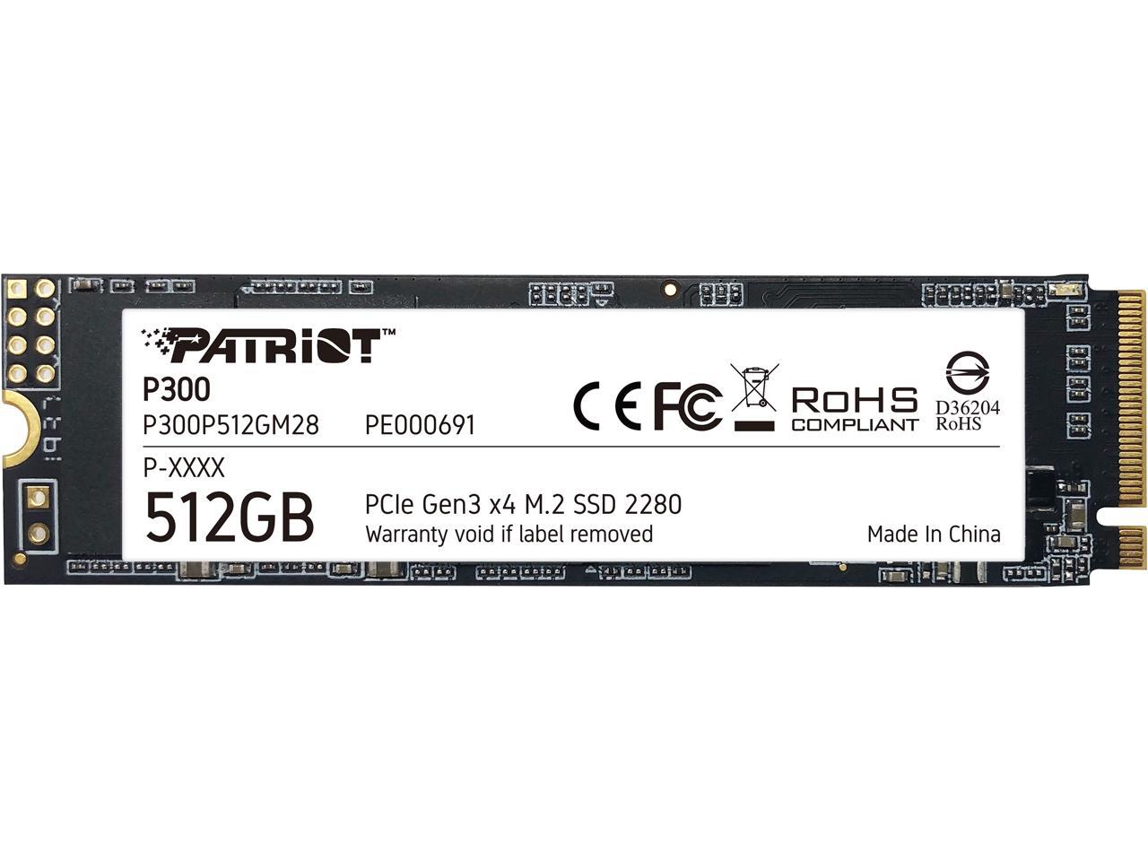 Patriot 512GB P300 m.2 NVMe PCIe SSD Memory 9SE00085