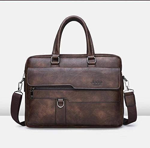 Jeep Leather Brown Bag for Men - Laptop Bags