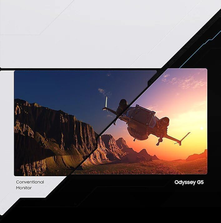 SAMSUNG 27 Inch LC27G55TQBMXEG Odyssey G5 Gaming Monitor with 1000R Curved Screen 144Hz 1ms FreeSync Premium QHD Black