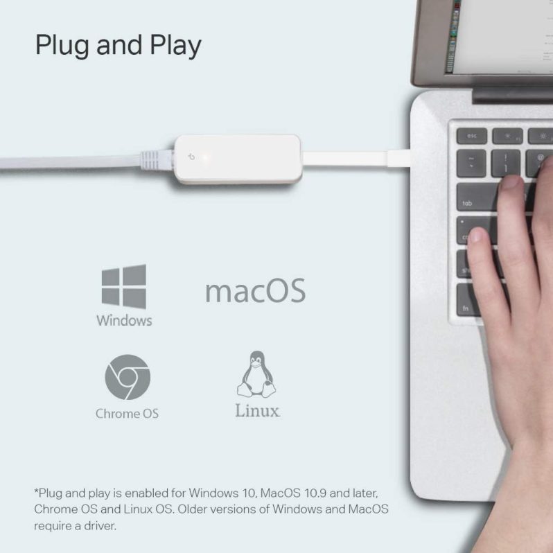 TP-Link USB C To Ethernet Adapter(UE300C) RJ45 To USB C Type-C Gigabit Ethernet LAN Network Adapter Compatible With Apple MacBook Pro 2017-2020 MacBook Air Surface Dell XPS And More - Image 6