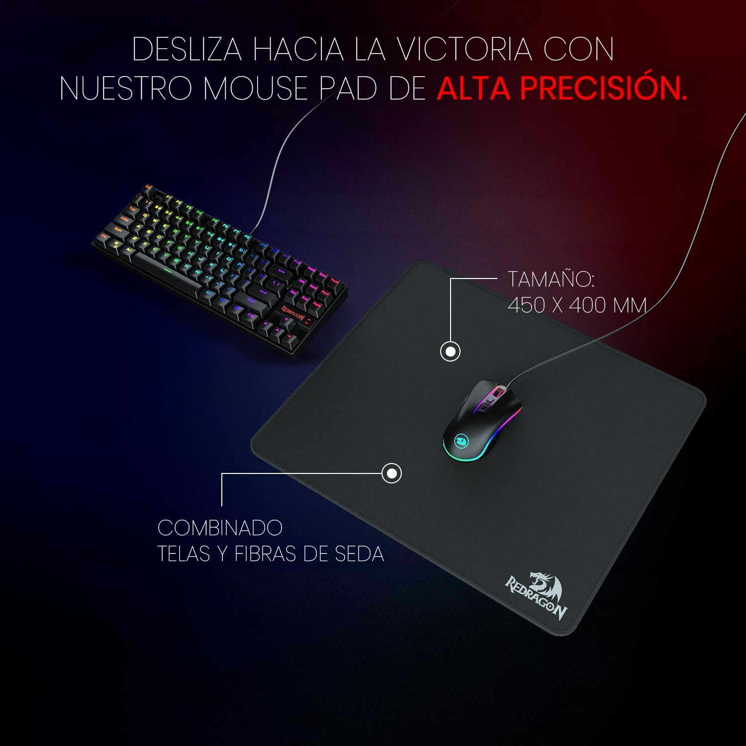 REDRAGON P031 FLICK L Gaming Mouse Pad - Large Size 400 х 450 х 4 mm