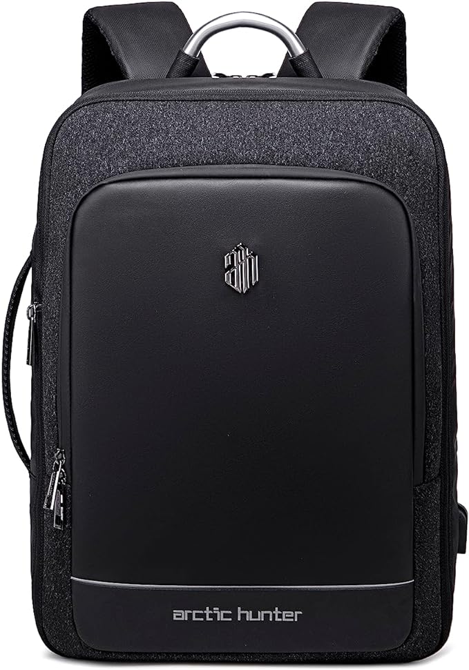 Arctic Hunter Luxury Large Capacity Laptop Waterproof Travel USB Charging Backpack Black B00227L