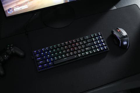 Redragon K628 Pollux 75% Wired RGB Gaming Keyboard, 78 Keys Hot-Swappable Compact Mechanical Keyboard w/100% Hot-Swap Socket, Free-Mod Plate Mounted PCB & Dedicated Arrow Keys and Numpad, Red Switch