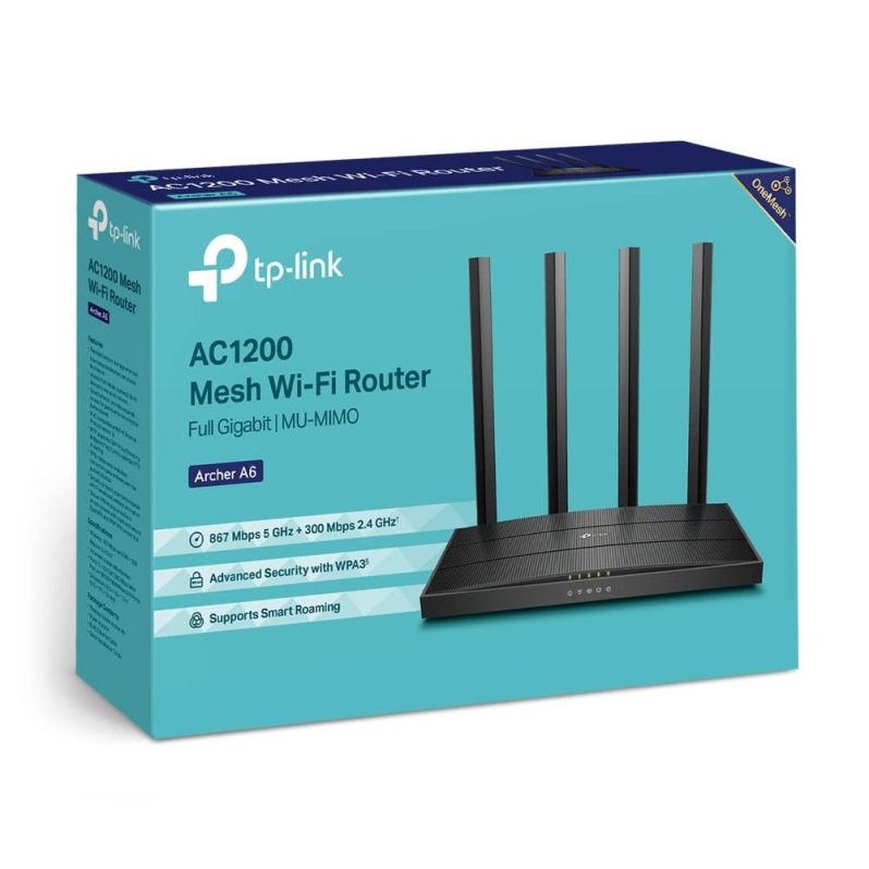 Archer A6 V4 AC1200 Wireless MU-MIMO Gigabit Router