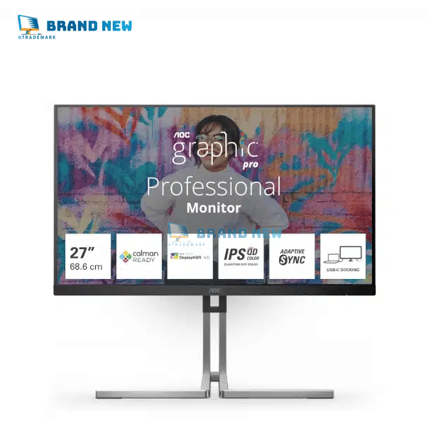 AOC Graphic Pro U27U3CV 27 Inch Nano IPS Monitor 3840x2160 (UHD) 60Hz, 4ms, Adaptive Sync