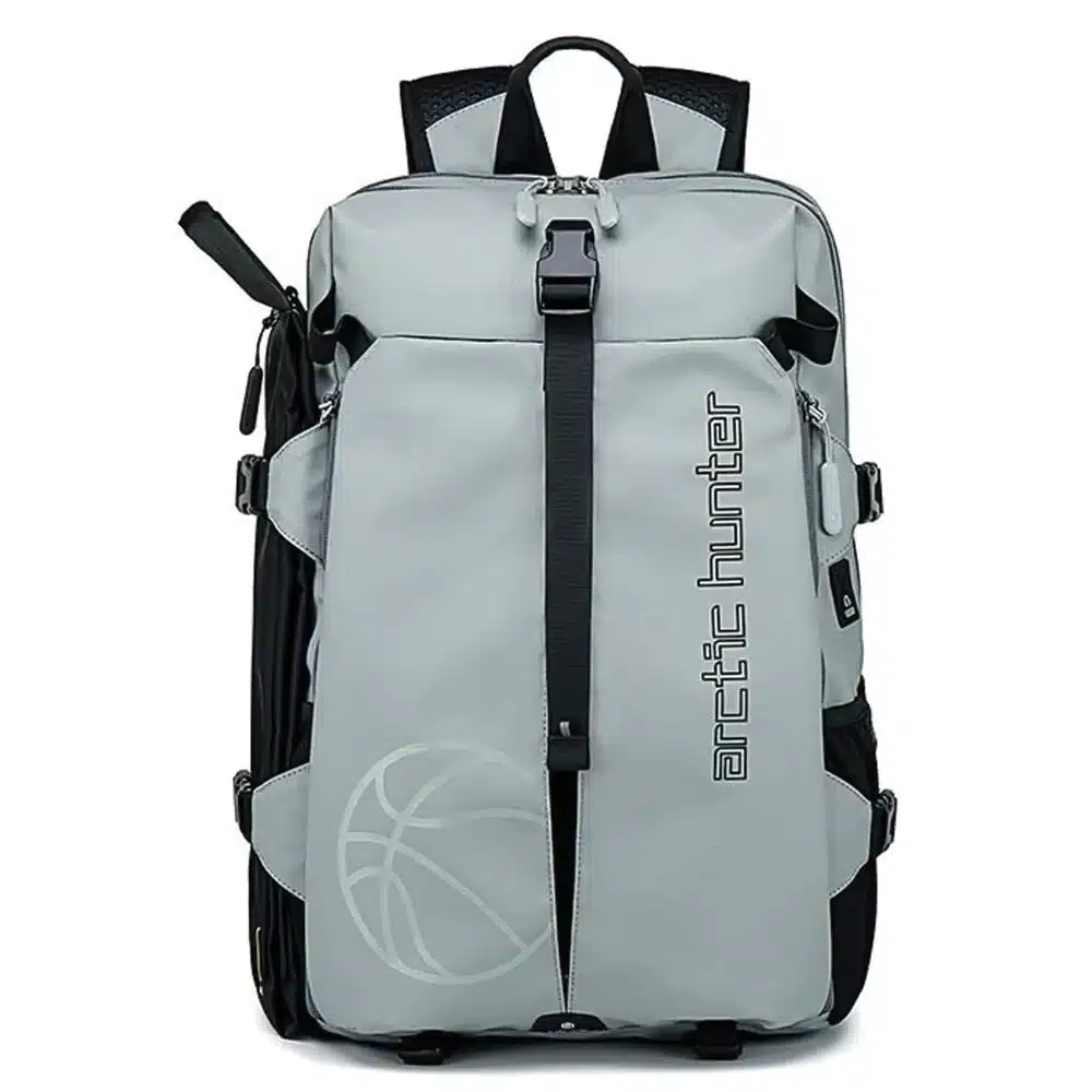 Arctic Hunter B00391 Basketball Sport Business Large Capacity Travel Waterproof Backpack – Grey