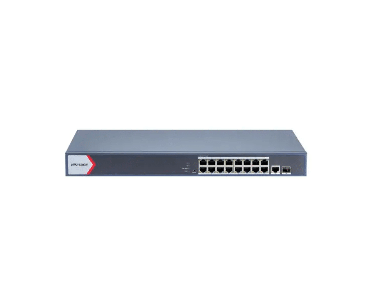 Hikvision DS-3E1518P-EI/M 16 Port Gigabit Smart PoE Switch - Blue