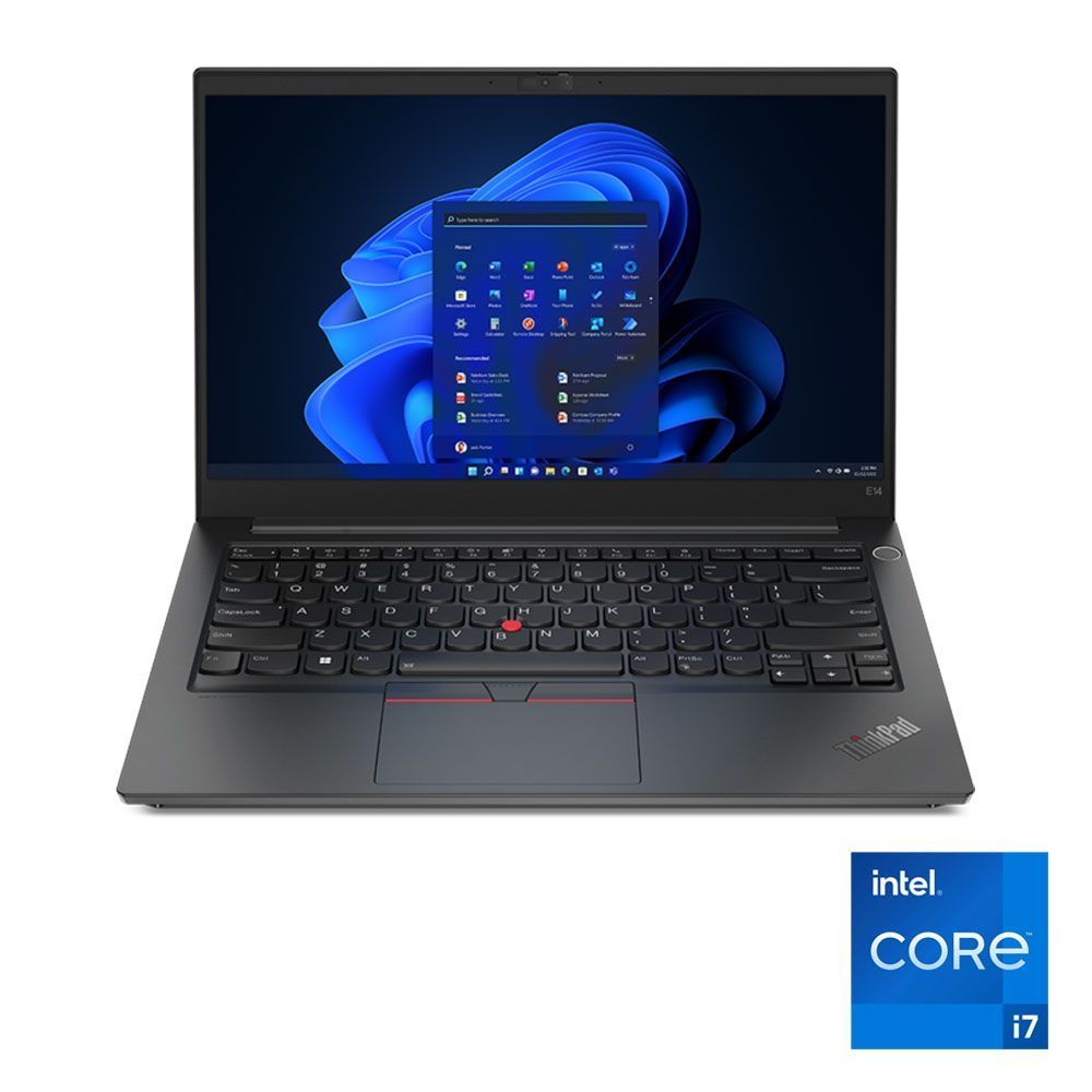 Lenovo ThinkPad E14 Laptop, Intel Core i7-1255U, 8GB RAM, 512GB SSD, NVIDIA GeForce MX550 Graphics 2GB, 14 Inch FHD,Dos, Black