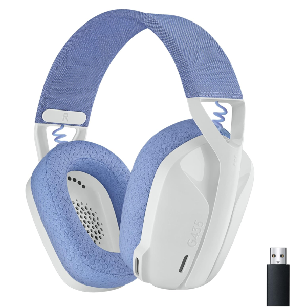 Logitech G435 LIGHTSPEED Wireless Gaming Headset –Off-White and Lilac