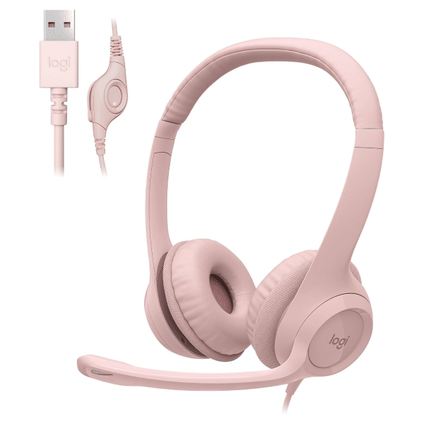 Logitech H390 USB Computer Hdst Rose
