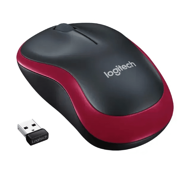 Logitech M185 Wireless Mouse – Red