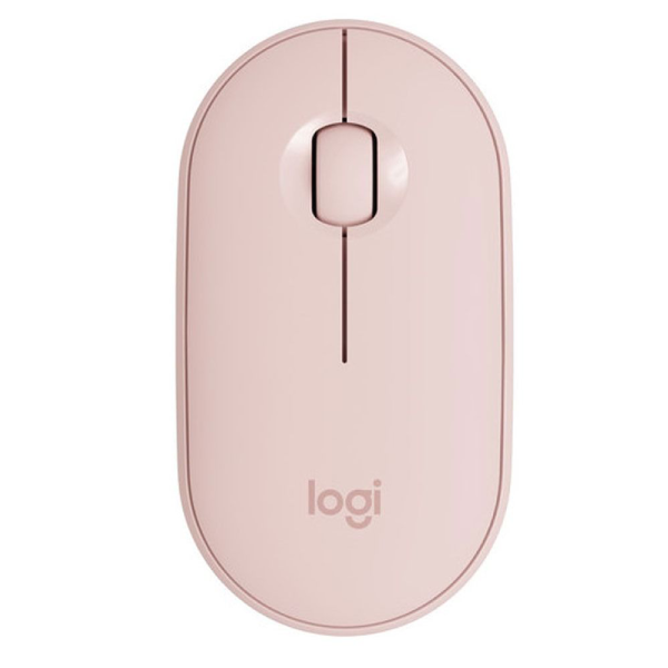 Logitech Pebble M350 S Wireless Mouse with Bluetooth or USB – Silent Slim Mouse for iPad Laptop PC and Mac Rose