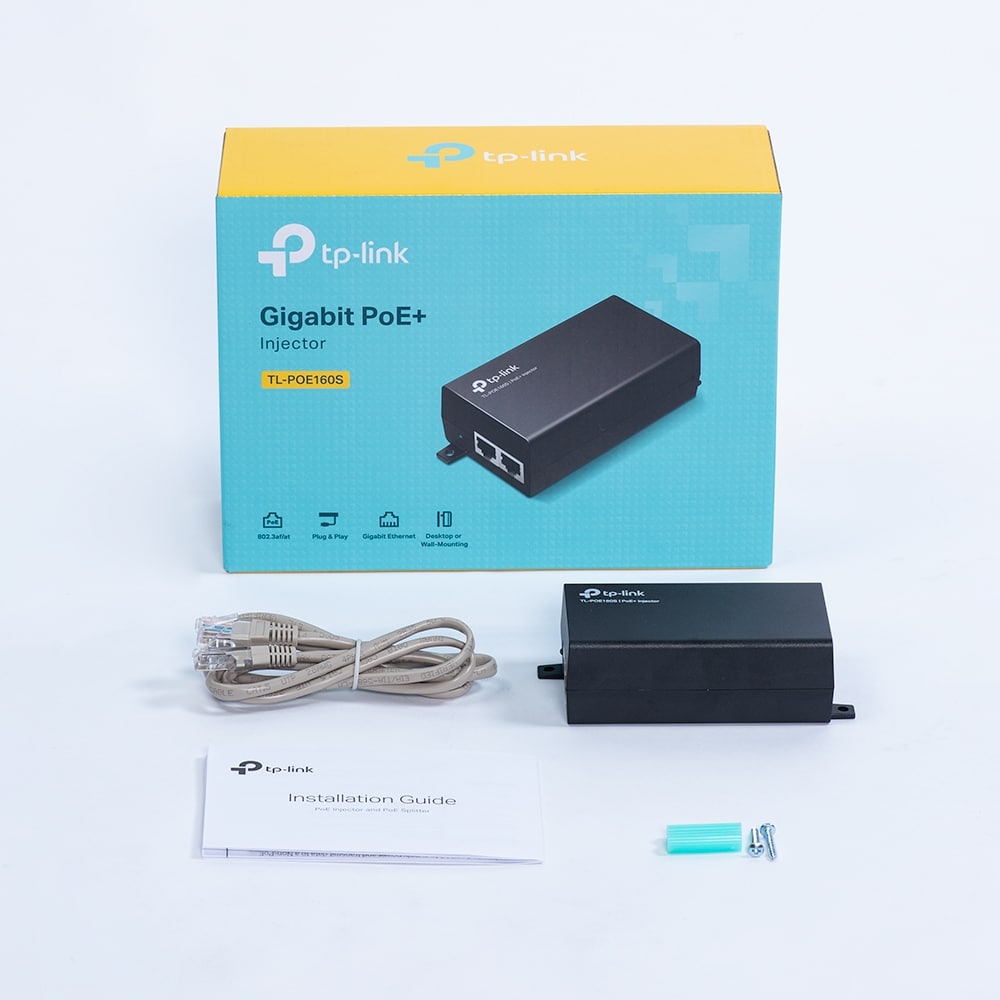 TP-Link Gigabit PoE Injector Adapter IEEE802.3af/at Compliant Integrated Power Supply Supplies up to 30 W 2 gigabit Ports (TL-PoE160S) - Image 2