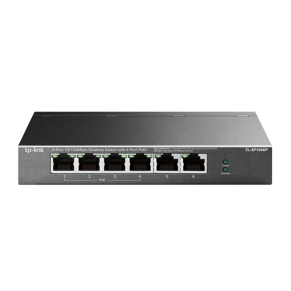 tp-link TL-SF1006P 6-Port 10/100Mbps Desktop PoE Switch with 4-Port PoE+