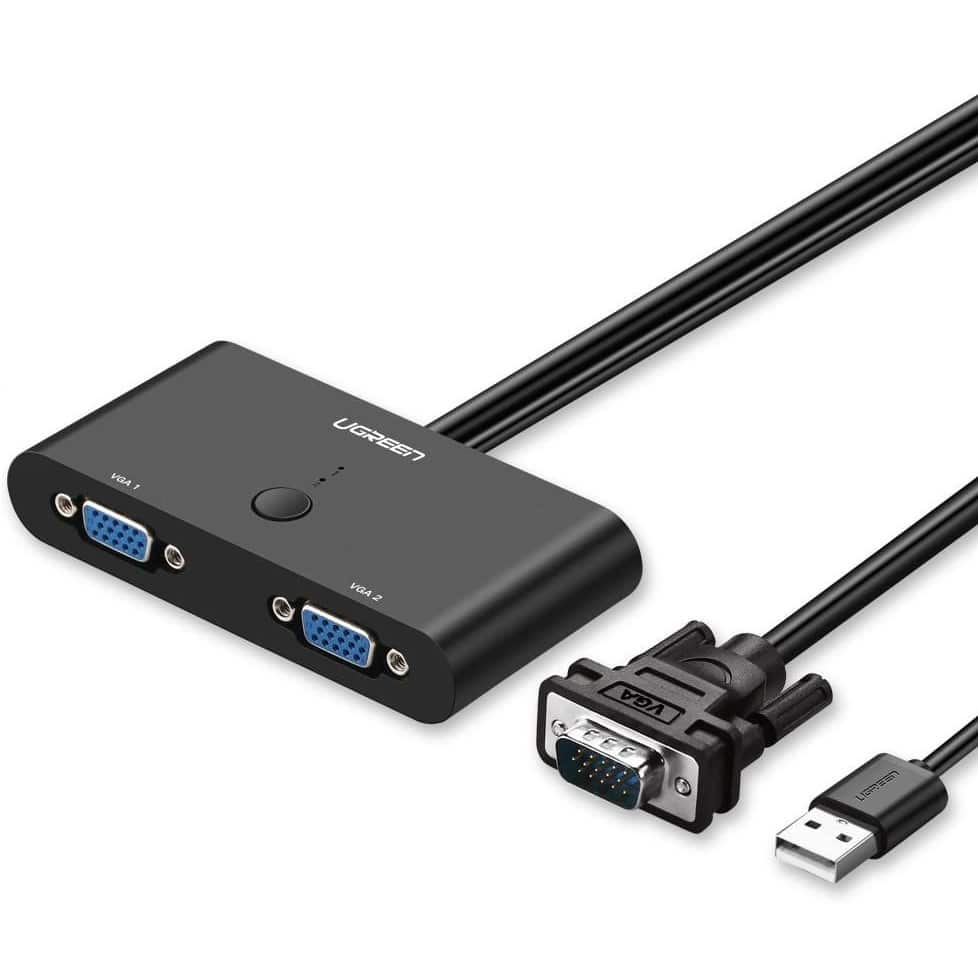 UGREEN 2 Port VGA Switcher (Black)
