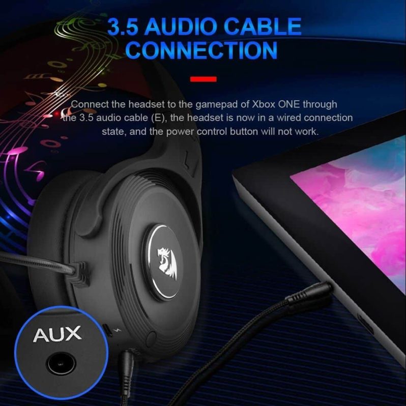 Redragon H818 Pro PELOPS Pro Wireless Gaming Headset – 7.1 Surround Sound