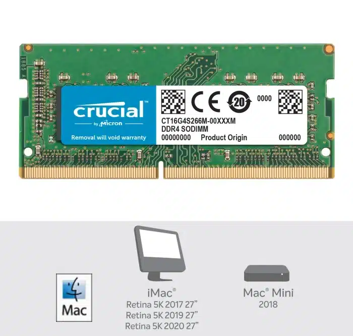 CRUCIAL 16GB DDR4 2666 Mhz Unbuffered Sodimm Laptop RAM