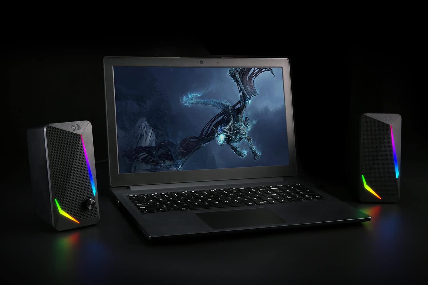 Redragon GS510 Waltz Gaming Speaker 2.0 Channel PC Computer Stereo Speaker with 4 Colorful LED Backlight Modes