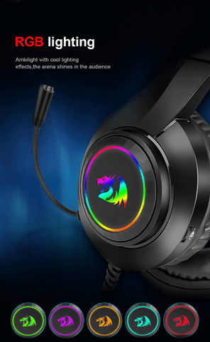 Redragon Hylas H260W RGB Gaming Headset with Microphone, Wired, Compatible with PS4, PS5, PC and Laptops (White)