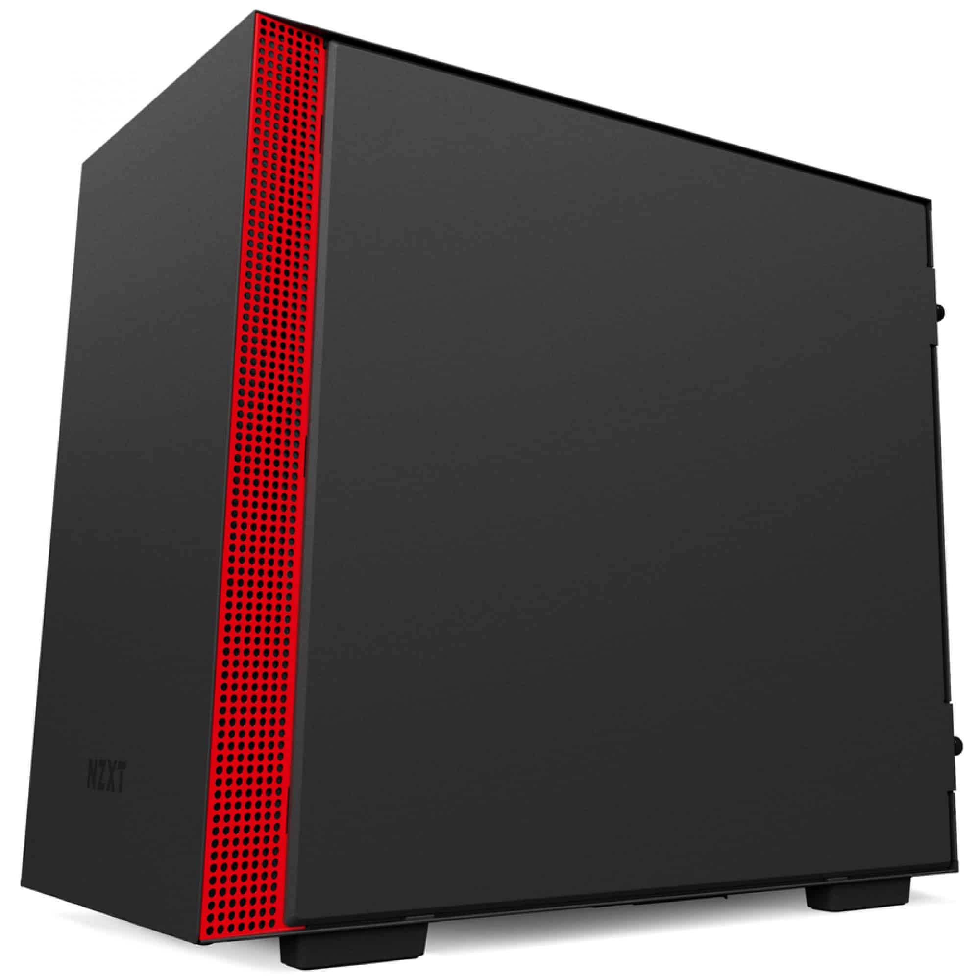 NZXT H200 - Mini-ITX PC Gaming Case - Tempered Glass Panel - All-Steel Construction - Enhanced Cable Management System - Water Cooling Ready - Black/Red