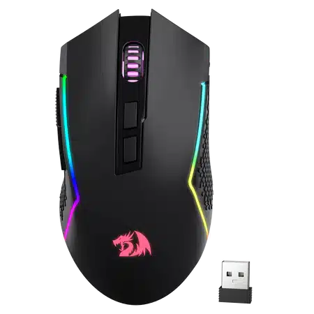 Redragon M693 Wireless Bluetooth Gaming Mouse, 8000 DPI Wired/Wireless Gamer Mouse w/ 3-Mode Connection, BT & 2.4G Wireless, 7 Macro Buttons, Durable Power Capacity and RGB Backlight for PC/Mac/Laptop