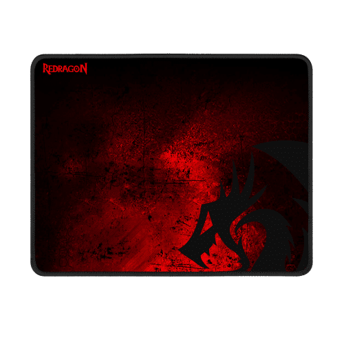 REDRAGON P016 GAMING MOUSE PAD LARGE 13 X 10.2 X 0.1 INCHES STITCHED EDGES WATERPROOF BLACK RED DRAGON DESIGN PIXEL-PERFECT ACCURACY OPTIMIZED FOR ALL MMO COMPUTER MOUSE SENSITIVITY AND SENSORS