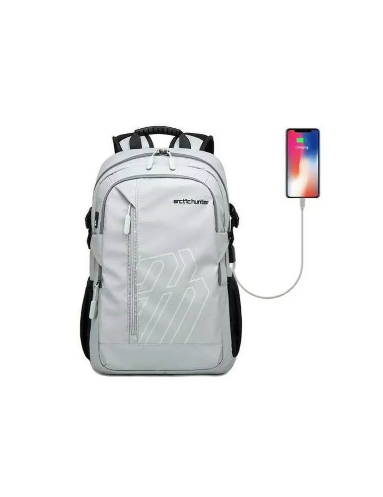 Arctic Hunter B00387 15.6 ” Multi Functional Travel Laptop Waterproof Backpack USB Charging- Grey