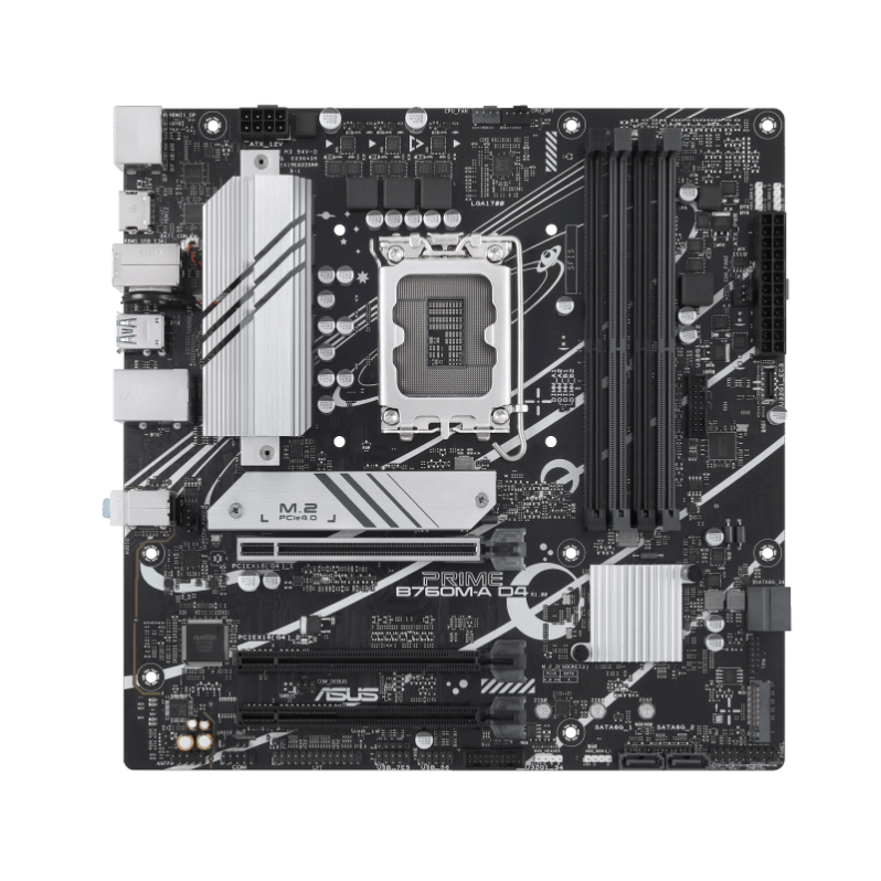 Asus B760M Prime-A D4- Intel® B760 (LGA 1700) mATX motherboard, PCIe 4.0, two M.2 slots, Realtek 2.5Gb Ethernet, DisplayPort, Dual HDMI®, SATA 6 Gbps, rear USB 3.2 Gen 2, front USB 3.2 Gen 1 Type-C®, Aura Sync - Image 7