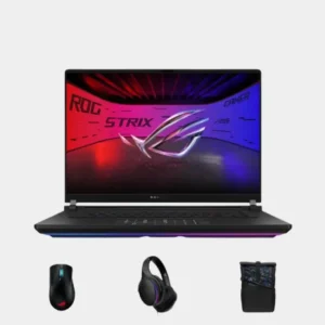ASUS ROG Strix SCAR 18 G835LR-AI3201W Laptop – 18" 2.5K 240Hz, Intel Core Ultra 9 275HX, RTX 5070 Ti 12GB, 32GB DDR5, 1TB SSD, Windows 11 + ROG Mouse P514 + Backpack + Headset II 300 (90NR0LS1-M00200)