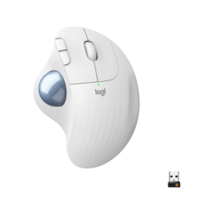 Logitech ERGO M575S Wireless Trackball Mouse – Ergonomic Comfort, Quiet Clicks (910-005870)