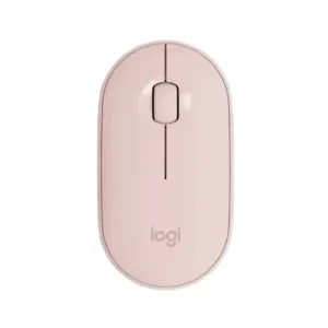 Logitech M350 Pebble Wireless Mouse – Slim Design, Silent Clicks, Bluetooth & USB Receiver – Rose (910-005717 )