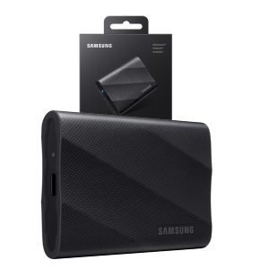 Samsung Portable SSD T9 1TB USB 3.2 Gen 2x2 External NVMe SSD – Up to 2000MB/s, Portable, AES 256-bit, Black – PG1T0B/WW