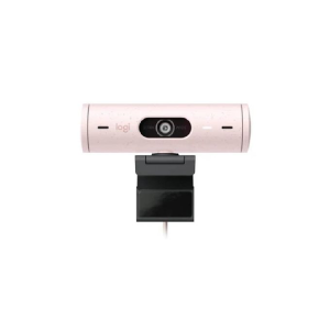 Logitech Brio 500 Full HD Webcam – 1080p, Auto Light Correction, Dual Noise Reduction Mics, Rose
